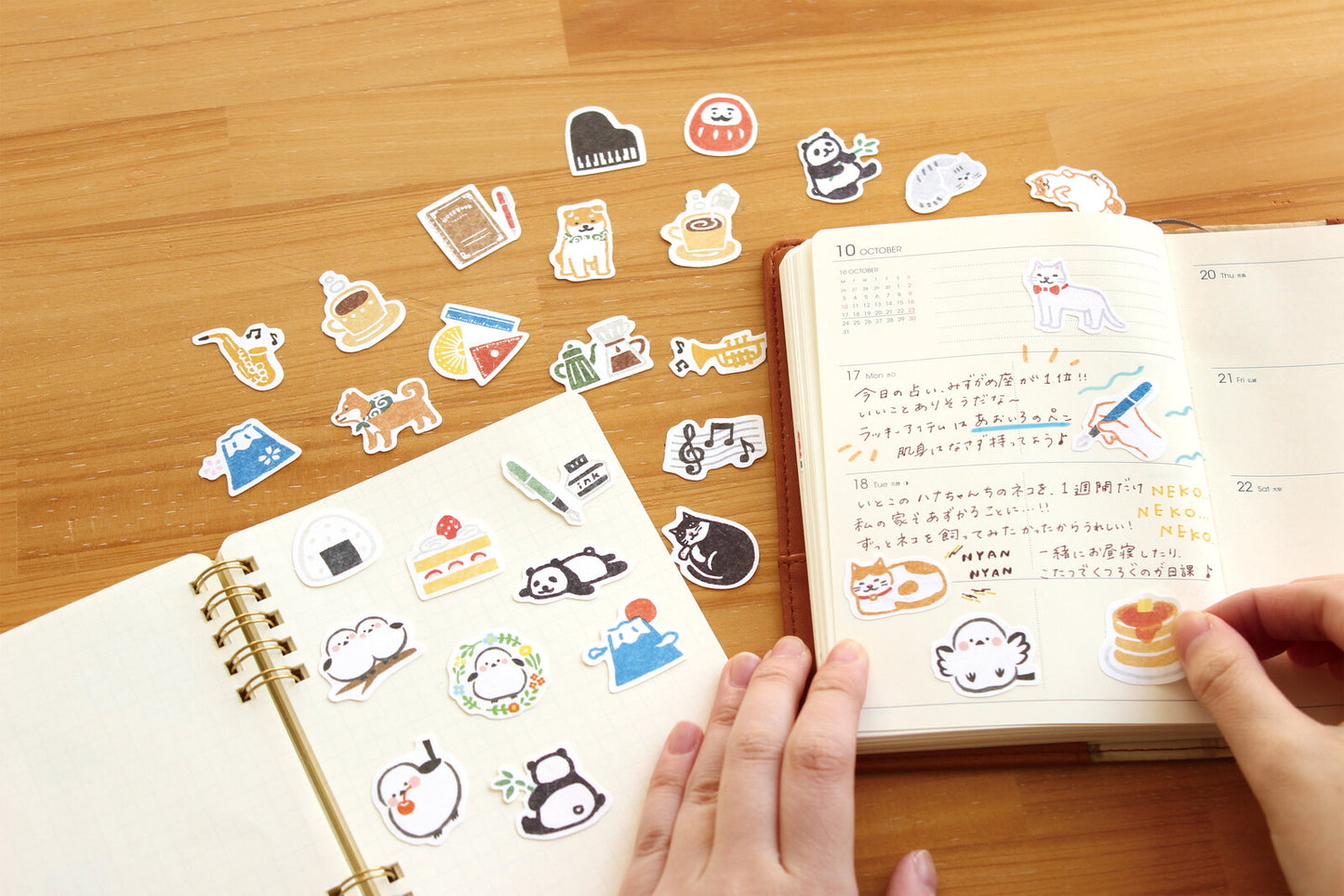 Furukawashiko Washi Flake Stickers cat
