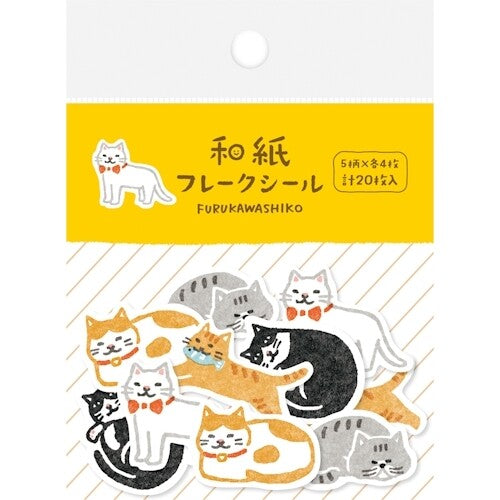 Furukawashiko Washi Flake Stickers cat